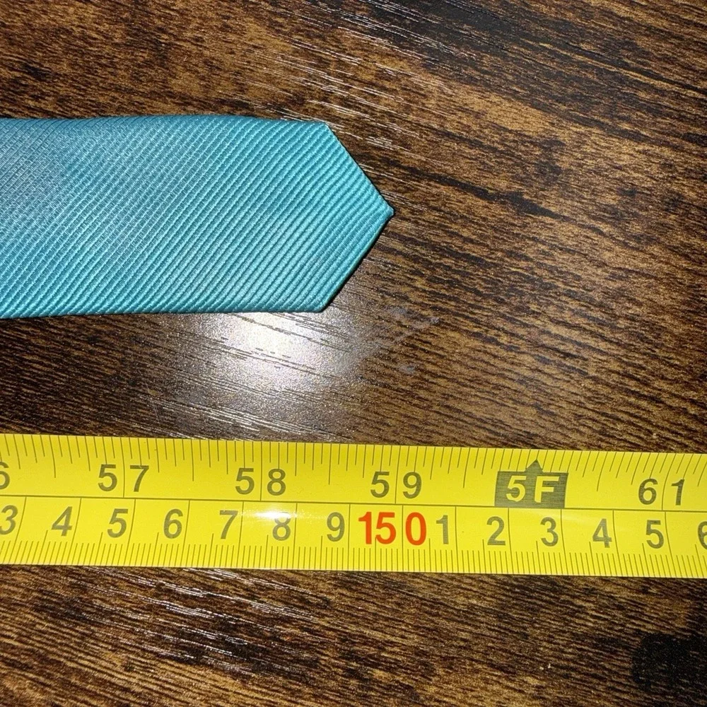 Nicole Miller Teal Silk Necktie Solid Classic Men's Tie Formal Wedding Business‎